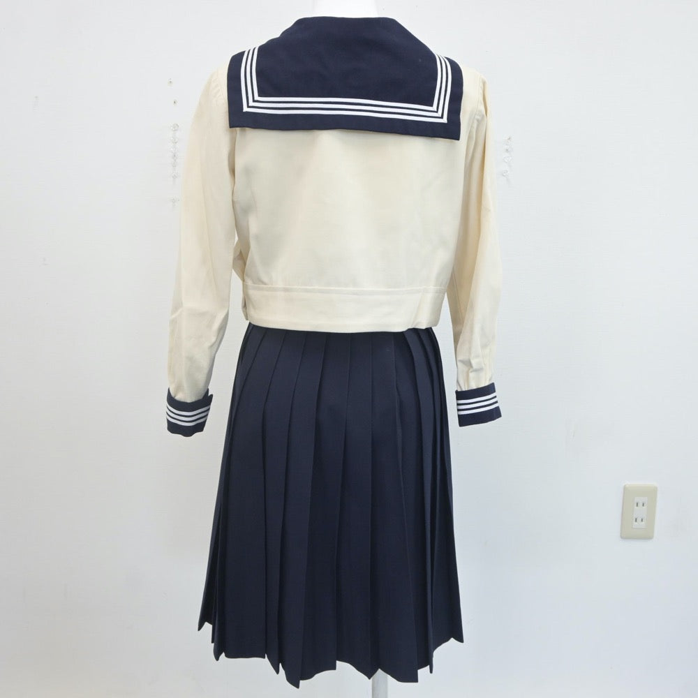 【中古】東京都 東京女学館中学校 女子制服 2点（セーラー服・スカート）sf021888