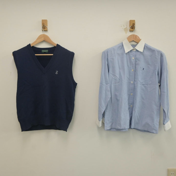 中古制服】広島県 如水館高等学校 女子制服 2点(シャツ・ニット 中古制服】広島県 如水館高等学校 女子制服 2点(シャツ・ニット