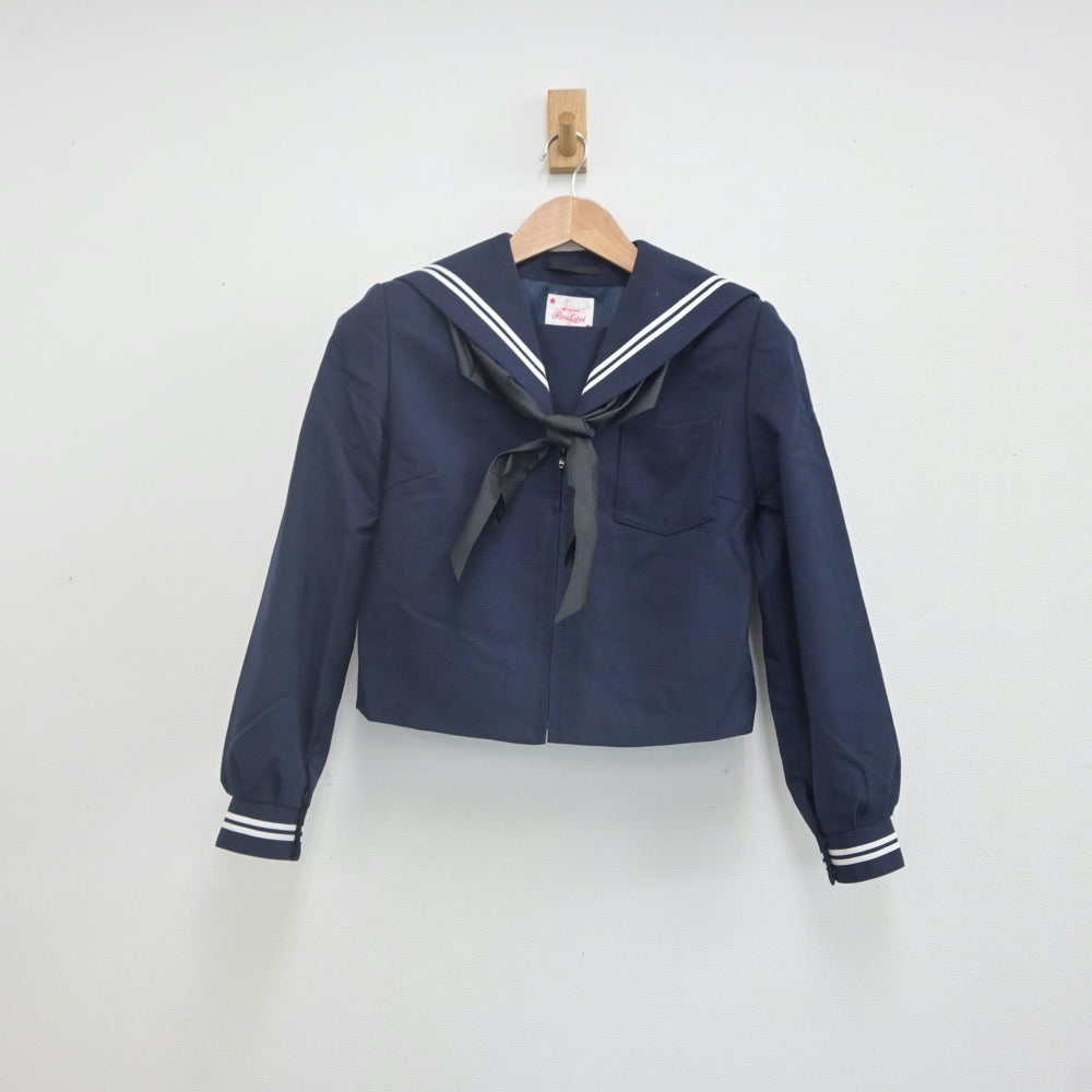 【中古】静岡県 金岡中学校 女子制服 4点（セーラー服・スカート）sf021931