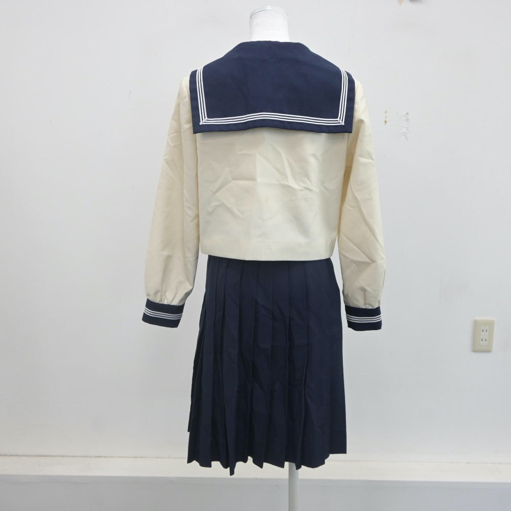 【中古】兵庫県 東洋大学附属姫路高等学校 女子制服 4点（セーラー服・ニット・スカート）sf021939