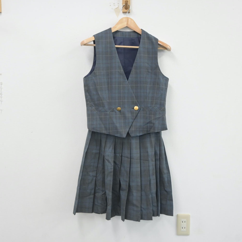 【中古】東京都 松木中学校 女子制服 2点（ベスト・スカート）sf021940