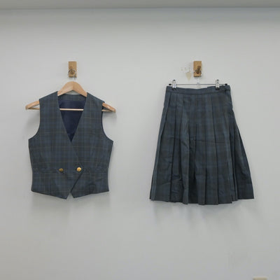 【中古】東京都 松木中学校 女子制服 2点（ベスト・スカート）sf021940