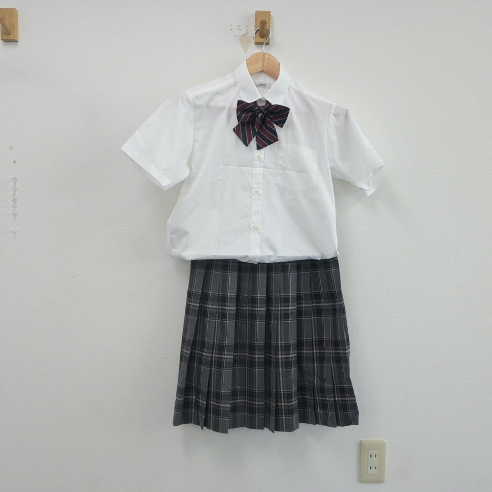 【中古】北海道 北海学園札幌高等学校 女子制服 4点（シャツ・ニットベスト・スカート）sf021942