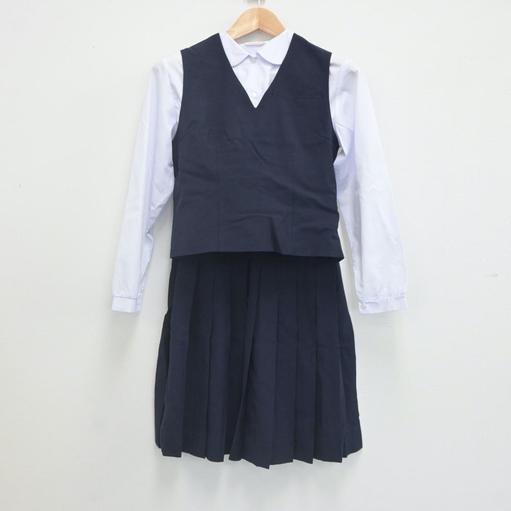 【中古】群馬県 高崎市立第一中学校 女子制服 4点（ブレザー・ベスト・シャツ・スカート）sf021946