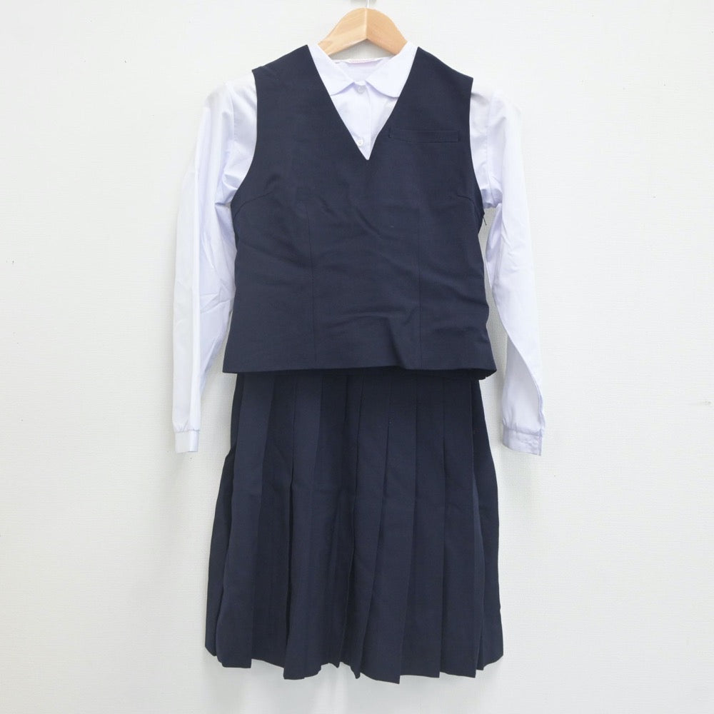 【中古】群馬県 高崎市立第一中学校 女子制服 4点（ブレザー・ベスト・シャツ・スカート）sf021947