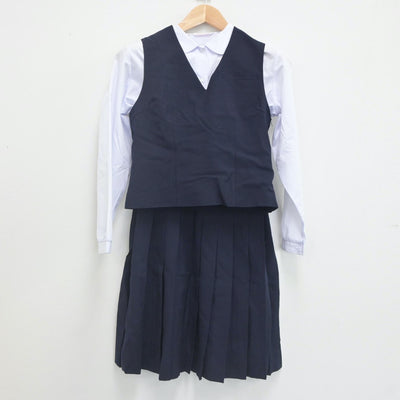 【中古】群馬県 高崎市立第一中学校 女子制服 4点（ブレザー・ベスト・シャツ・スカート）sf021947