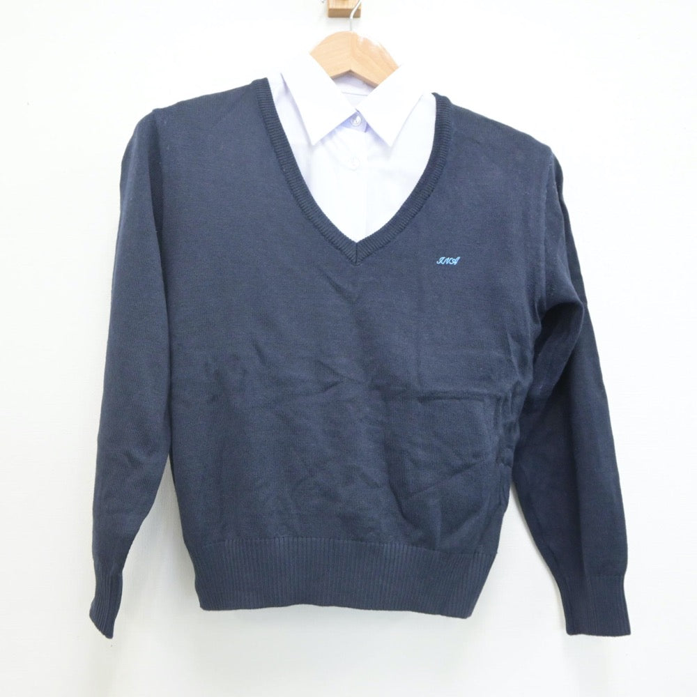 【中古】埼玉県 伊奈学園中学校 女子制服 2点（ニット・シャツ）sf021953