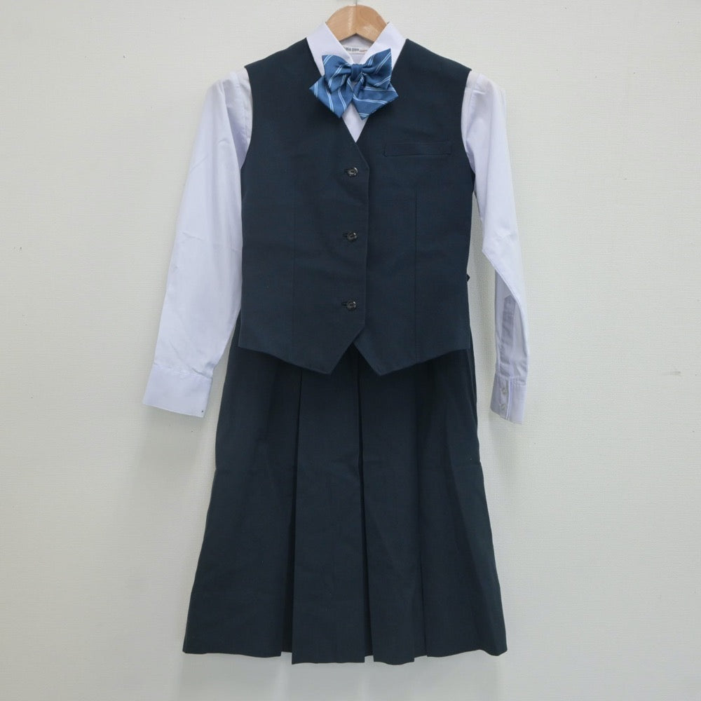 【中古】兵庫県 西落合中学校 女子制服 5点（ブレザー・ベスト・シャツ・スカート）sf021965