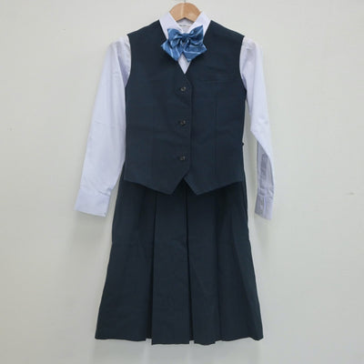 【中古】兵庫県 西落合中学校 女子制服 5点（ブレザー・ベスト・シャツ・スカート）sf021965