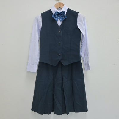 【中古】兵庫県 西落合中学校 女子制服 5点（ブレザー・ベスト・シャツ・スカート）sf021966