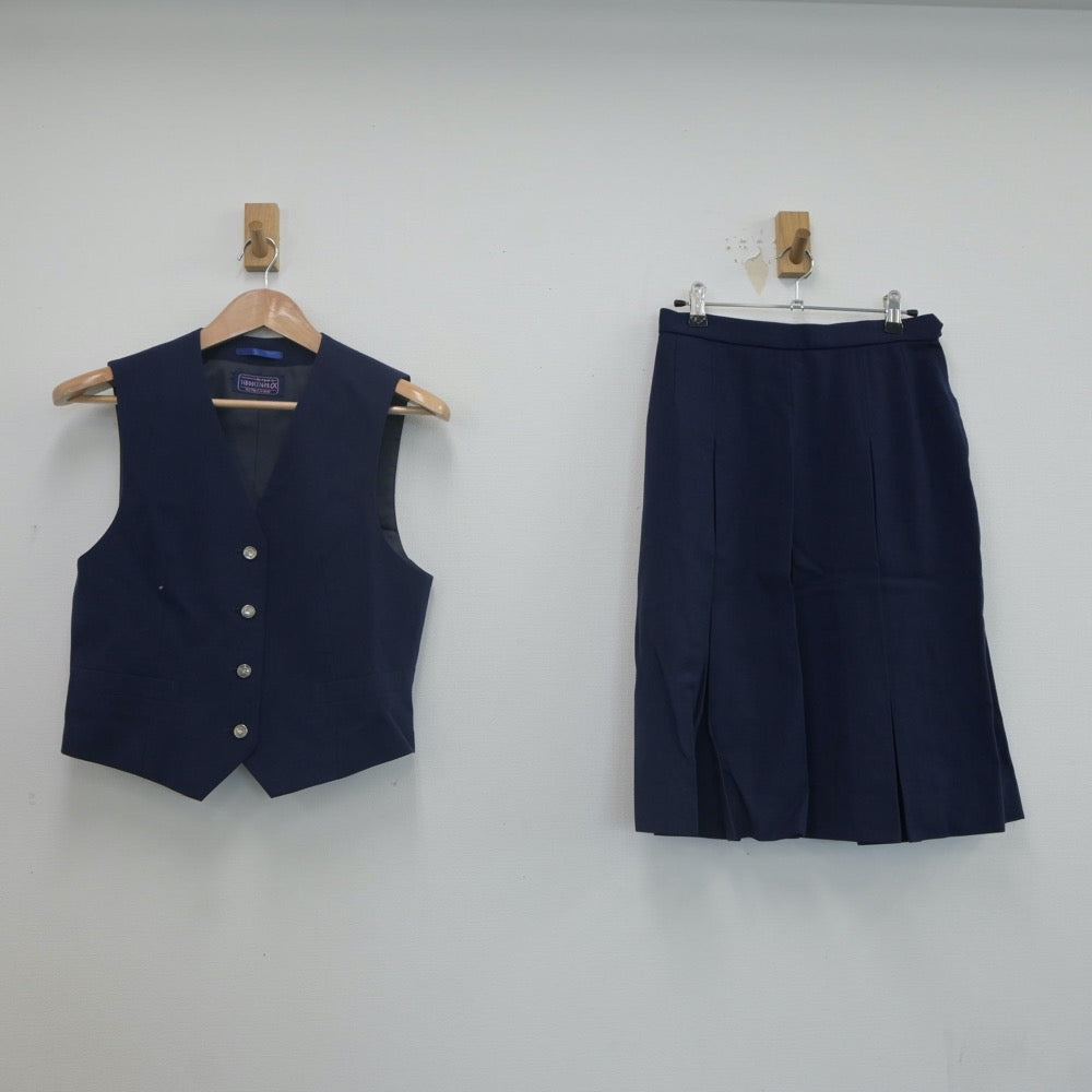 【中古】神奈川県 平塚学園高等学校 女子制服 2点（ベスト・スカート）sf021971