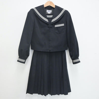 【中古】三重県 嬉野中学校 女子制服 2点（セーラー服・スカート）sf021975