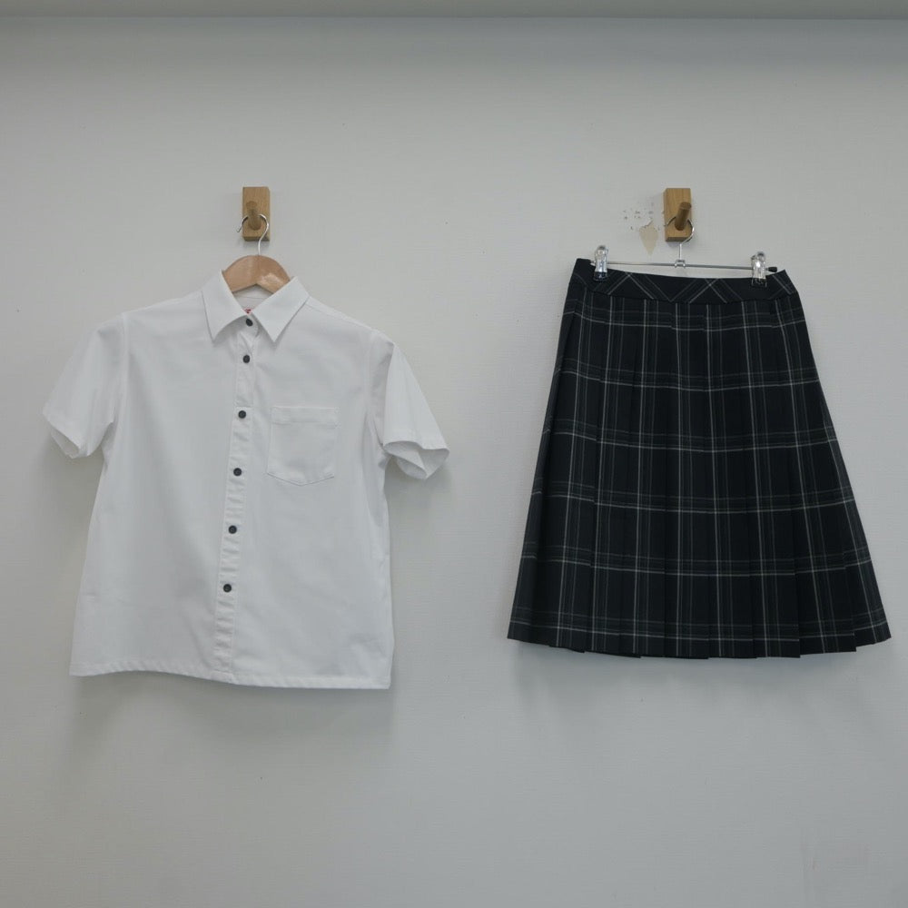 【中古】三重県 久居農林高等学校 女子制服 3点（シャツ・スカート）sf021980