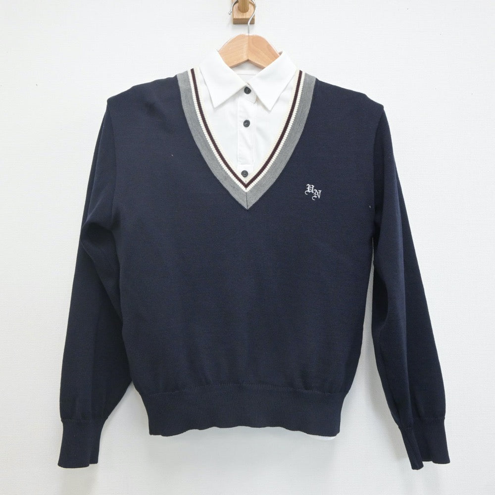 【中古】三重県 久居農林高等学校 女子制服 2点（ニット・シャツ）sf021981