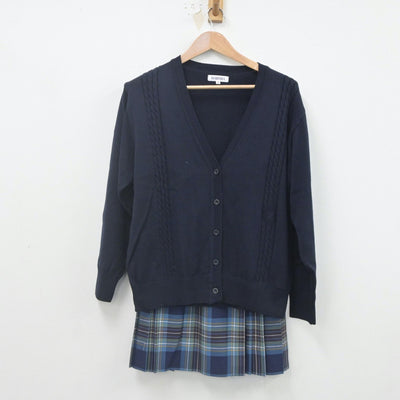 【中古】兵庫県 播磨高等学校 女子制服 2点（ニット・スカート）sf021996