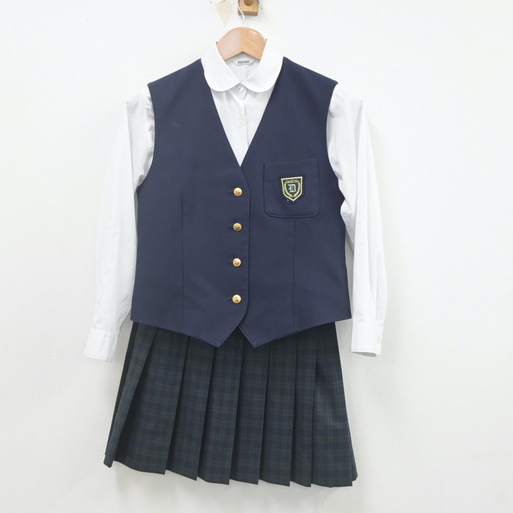 【中古】福岡県 福岡第一高等学校 女子制服 5点（ブレザー・ベスト・シャツ・スカート）sf022003