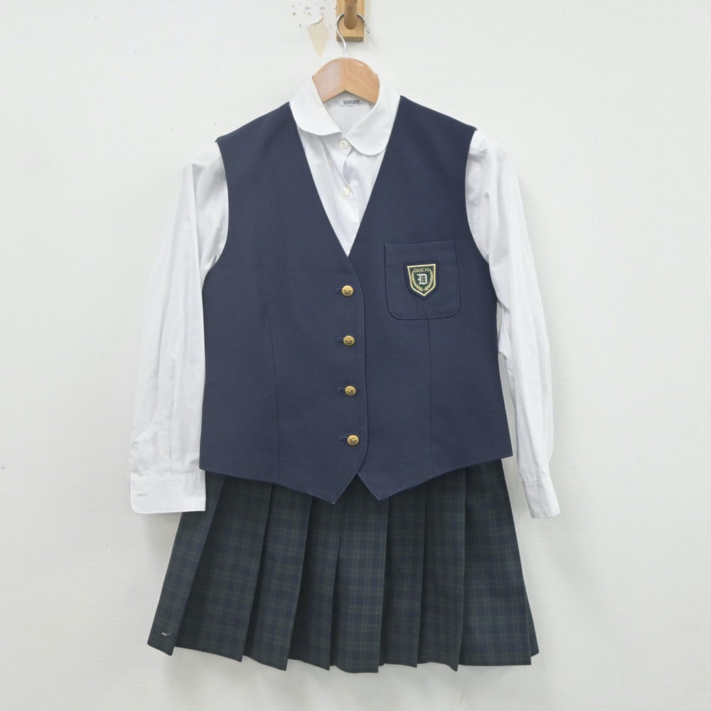 【中古】福岡県 福岡第一高等学校 女子制服 3点（ベスト・シャツ・スカート）sf022004