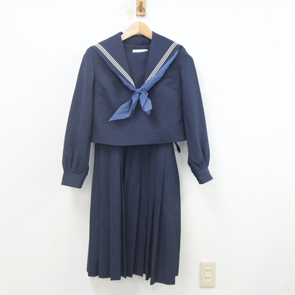 【中古】福岡県 高宮中学校 女子制服 3点（セーラー服・ジャンパースカート）sf022012