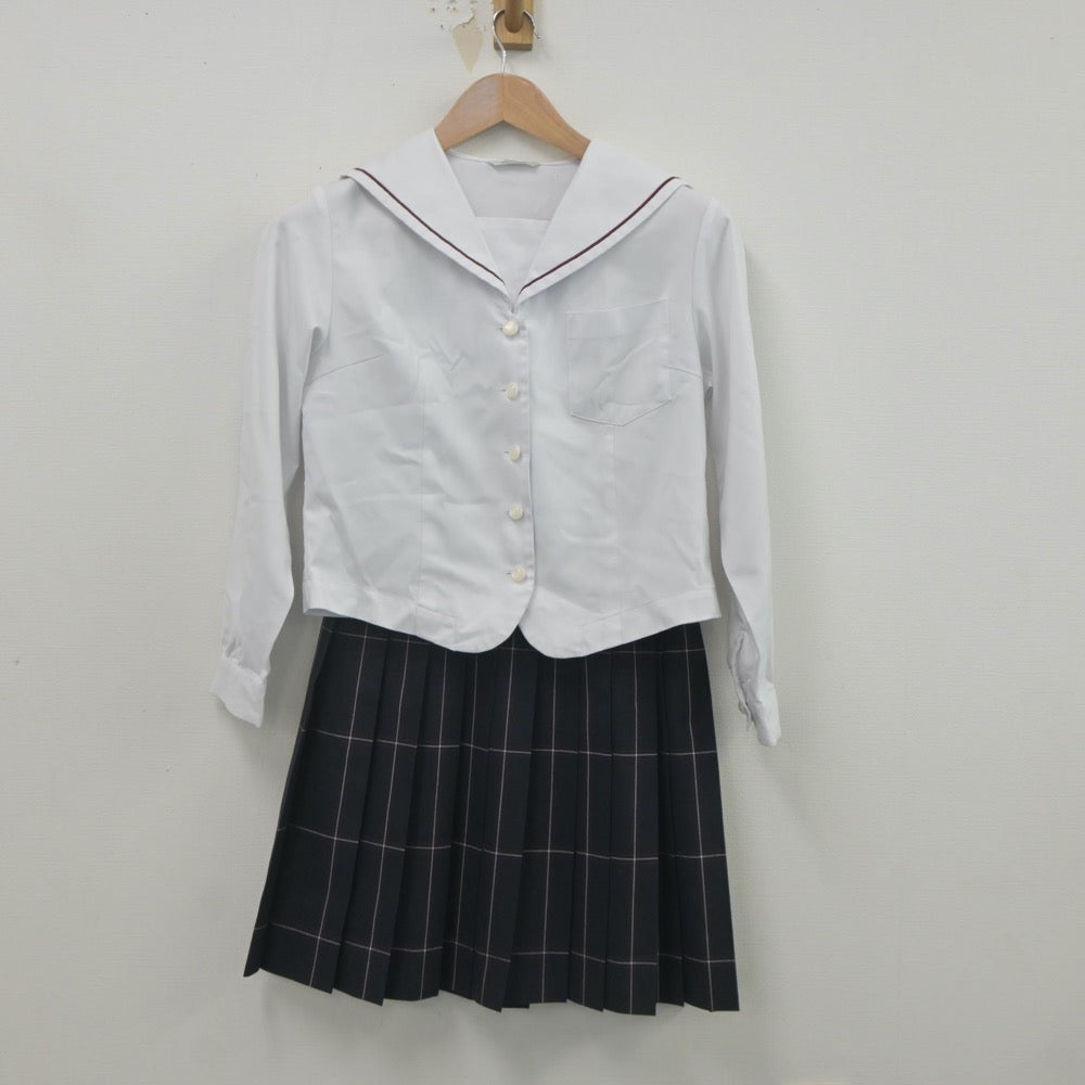 【中古】大阪府 早稲田摂陵高等学校 女子制服 3点（セーラー服・セーラー服・スカート）sf022018