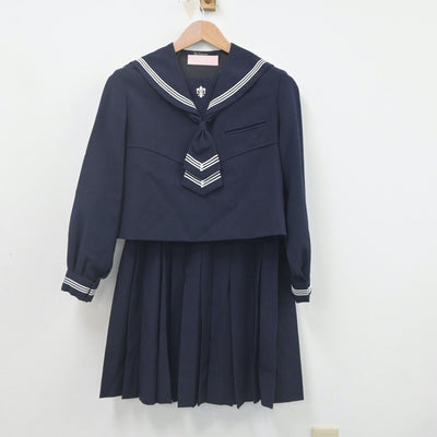 【中古】東京都 白百合学園高等学校 女子制服 3点（セーラー服・スカート）sf022020