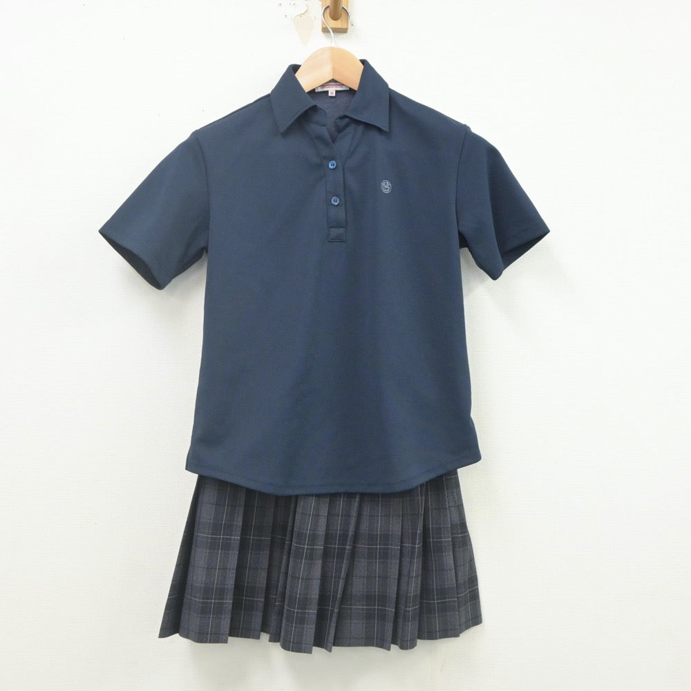 【中古】東京都 朋優学院高等学校 女子制服 5点（ニットベスト・シャツ・シャツ・スカート）sf022024