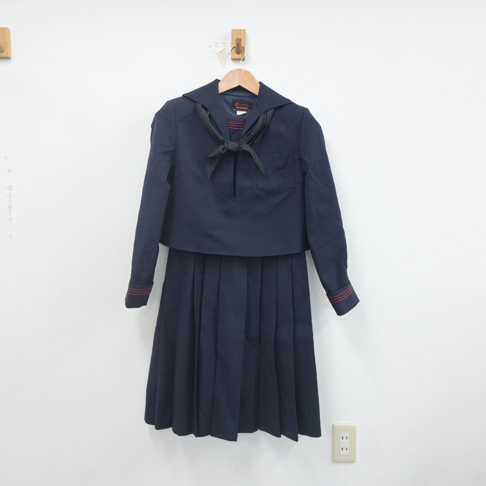 【中古】熊本県 ルーテル学院高等学校 女子制服 3点（セーラー服・ジャンパースカート）sf022032
