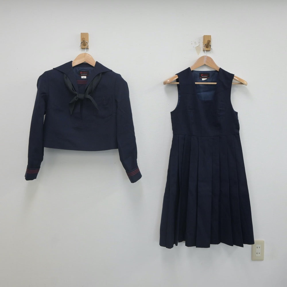 【中古】熊本県 ルーテル学院高等学校 女子制服 3点（セーラー服・ジャンパースカート）sf022032