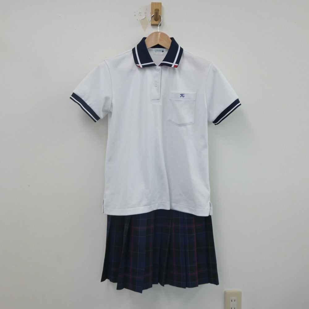 【中古】熊本県 熊本中央高等学校 女子制服 3点（シャツ・スカート）sf022038