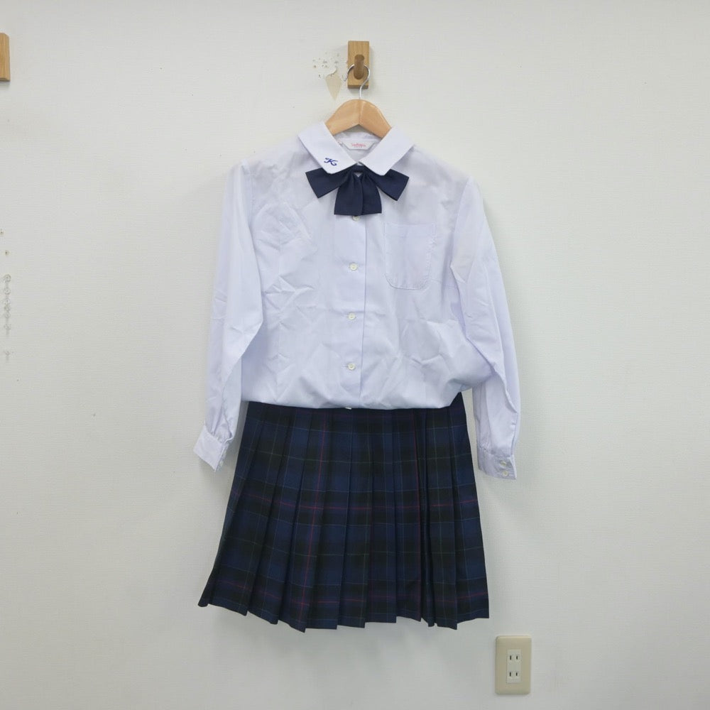 【中古】熊本県 熊本中央高等学校 女子制服 4点（ブレザー・シャツ・スカート）sf022039