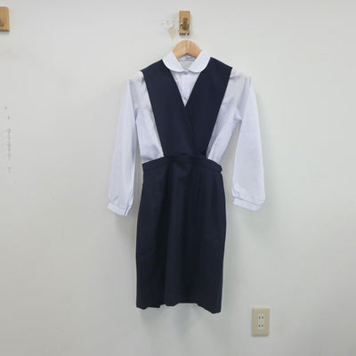 【中古】愛知県 岡崎高等学校 女子制服 3点（ベスト・シャツ・スカート）sf022040