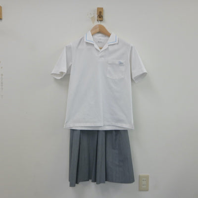 【中古】広島県 江波中学校 女子制服 2点（シャツ・スカート）sf022046