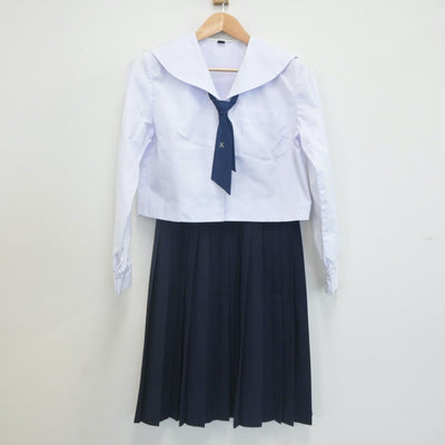 【中古】和歌山県 紀之川中学校 女子制服 3点（セーラー服・スカート）sf022097