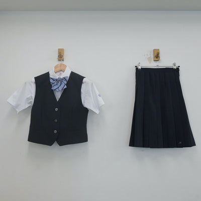 【中古】東京都 久留米中学校 女子制服 5点（シャツ・ベスト・スカート）sf022104