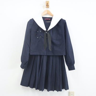 【中古】愛知県 安城市明祥中学校 女子制服 5点（ニット・セーラー服・シャツ・スカート）sf022122