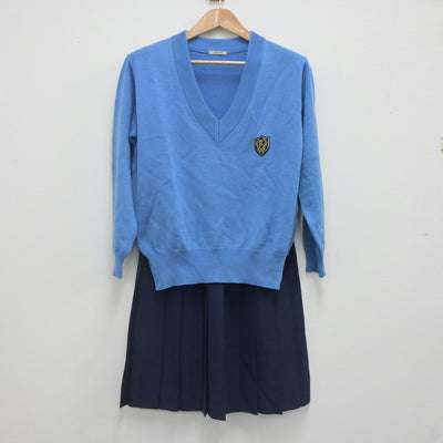 【中古】埼玉県 西武台高等学校 女子制服 2点（ニット・スカート）sf022170