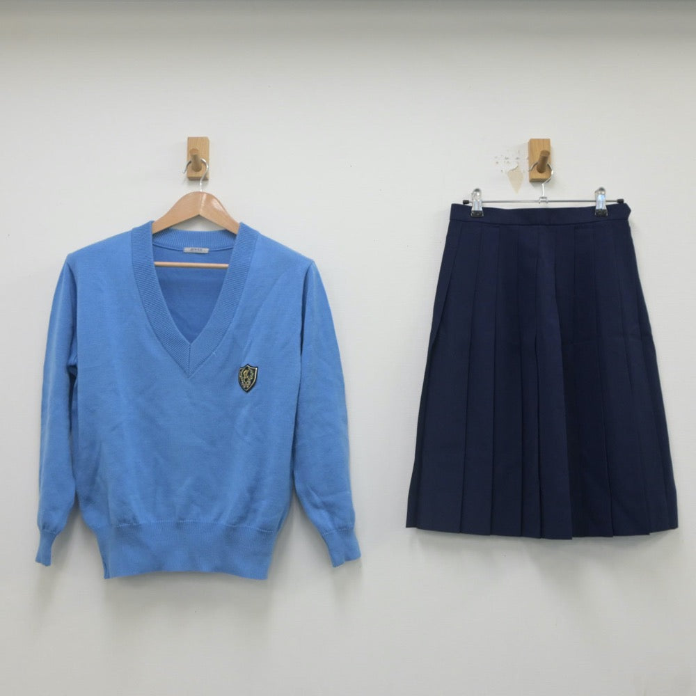 【中古】埼玉県 西武台高等学校 女子制服 2点（ニット・スカート）sf022170