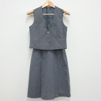 【中古】埼玉県 西武台高等学校 女子制服 2点（ベスト・スカート）sf022173