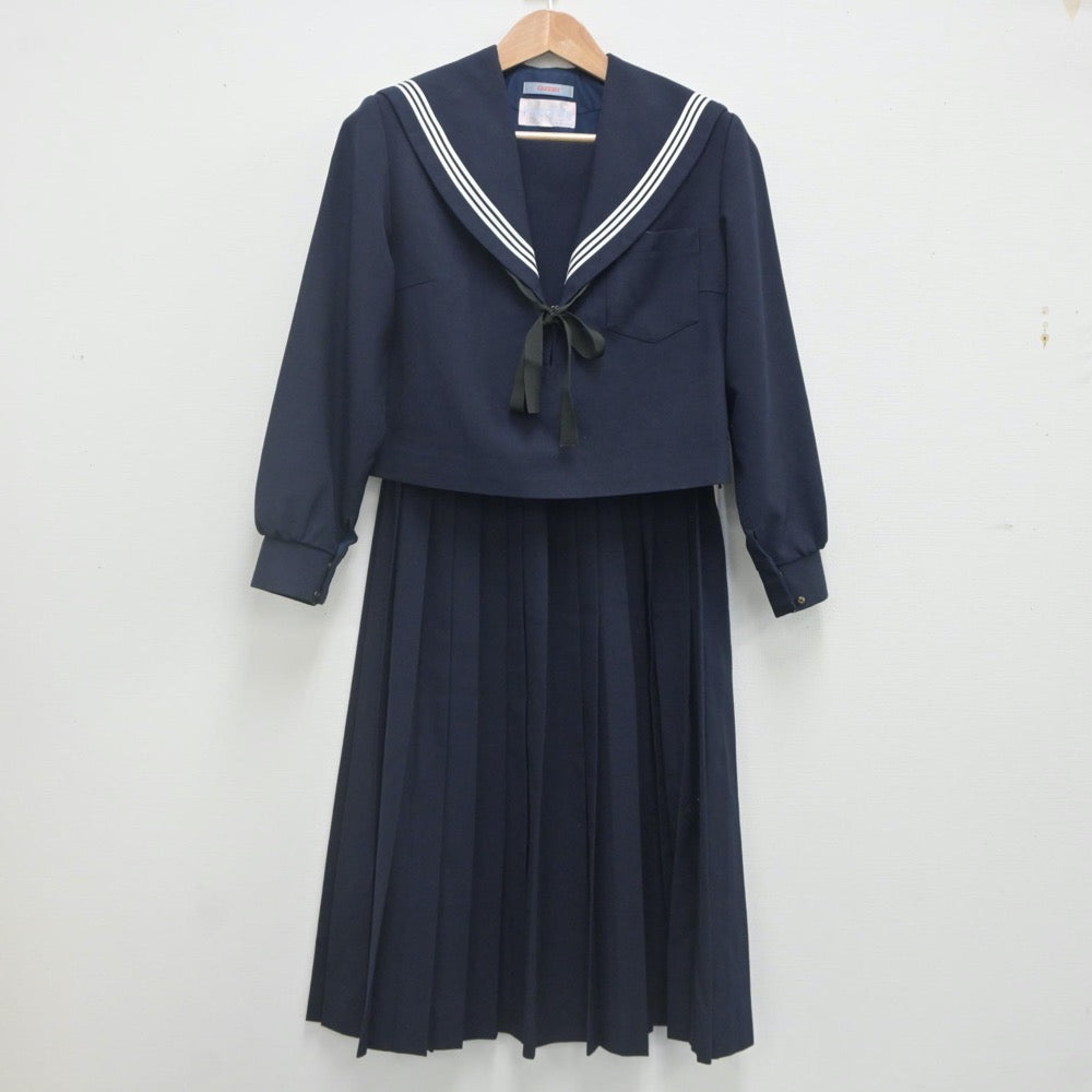 【中古】愛知県 西部中学校 女子制服 3点（セーラー服・スカート）sf022184