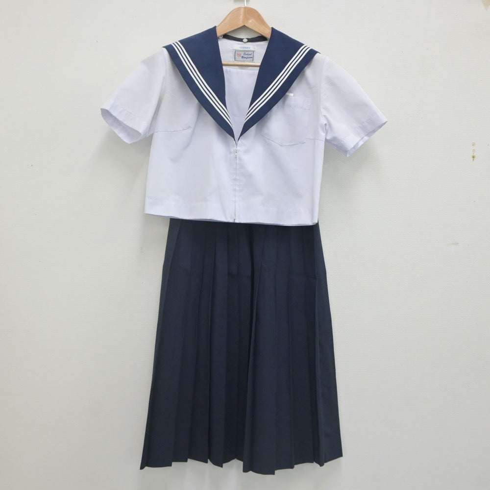 【中古】愛知県 西部中学校 女子制服 2点（セーラー服・スカート）sf022185