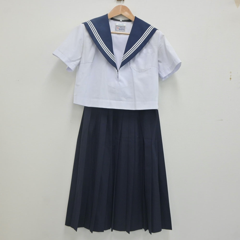 【中古】愛知県 西部中学校 女子制服 2点（セーラー服・スカート）sf022186