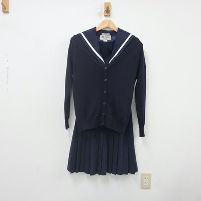 【中古】愛知県 大府高等学校 女子制服 3点（セーラー服・ニット・スカート）sf022203