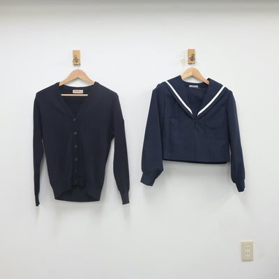 【中古】愛知県 大府高等学校 女子制服 3点（セーラー服・ニット・スカート）sf022203