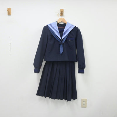 【中古】大阪府 淡路中学校 女子制服 3点（セーラー服・スカート）sf022205