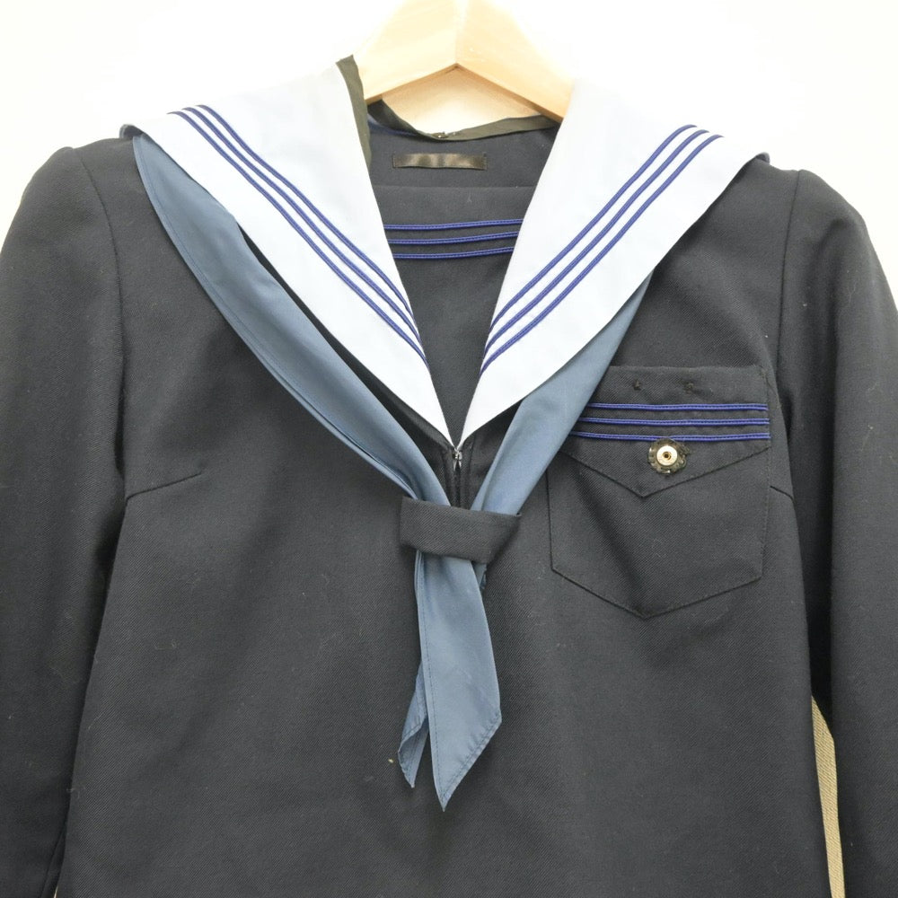 【中古】大阪府 淡路中学校 女子制服 3点（セーラー服・スカート）sf022205