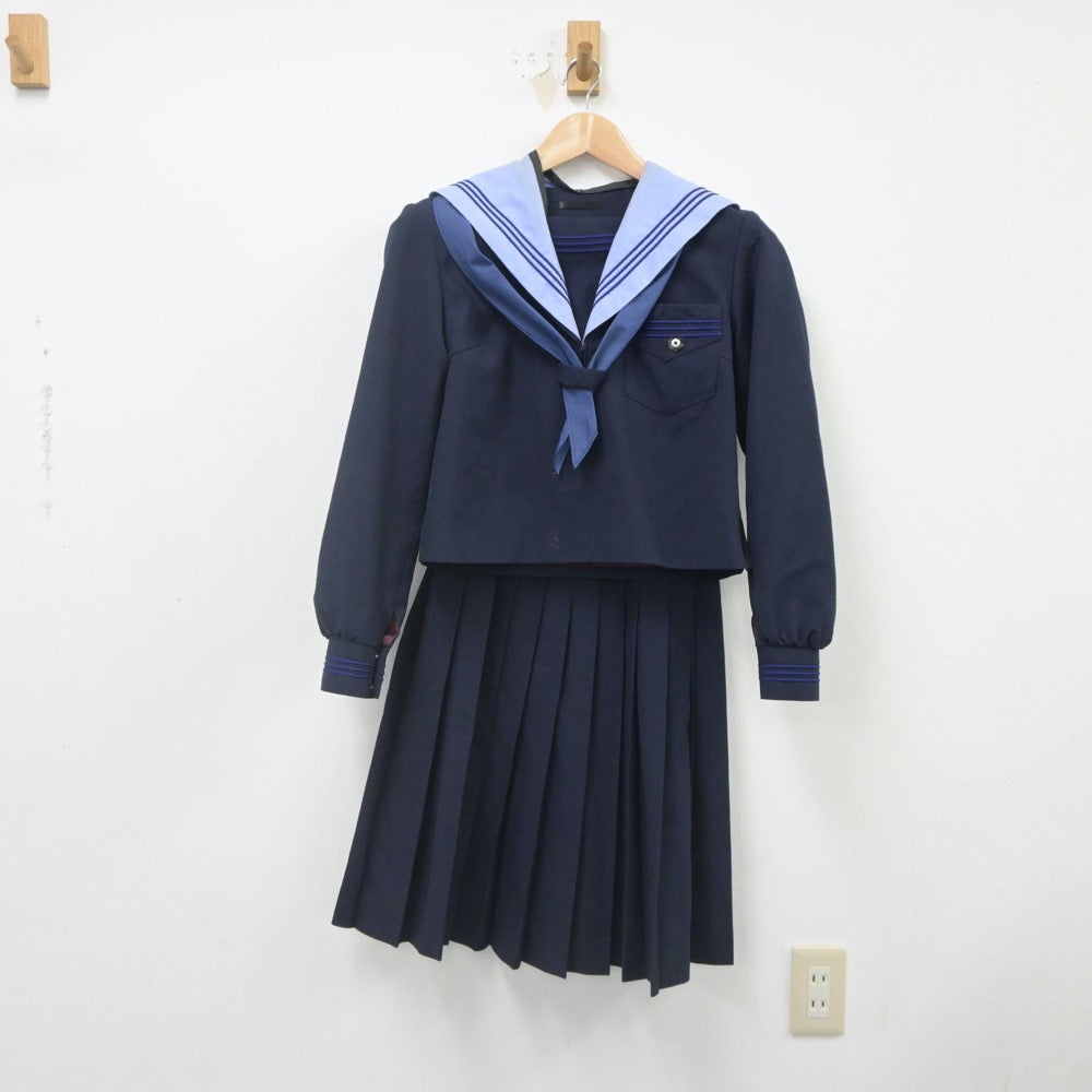 【中古】大阪府 淡路中学校 女子制服 3点（セーラー服・スカート）sf022206