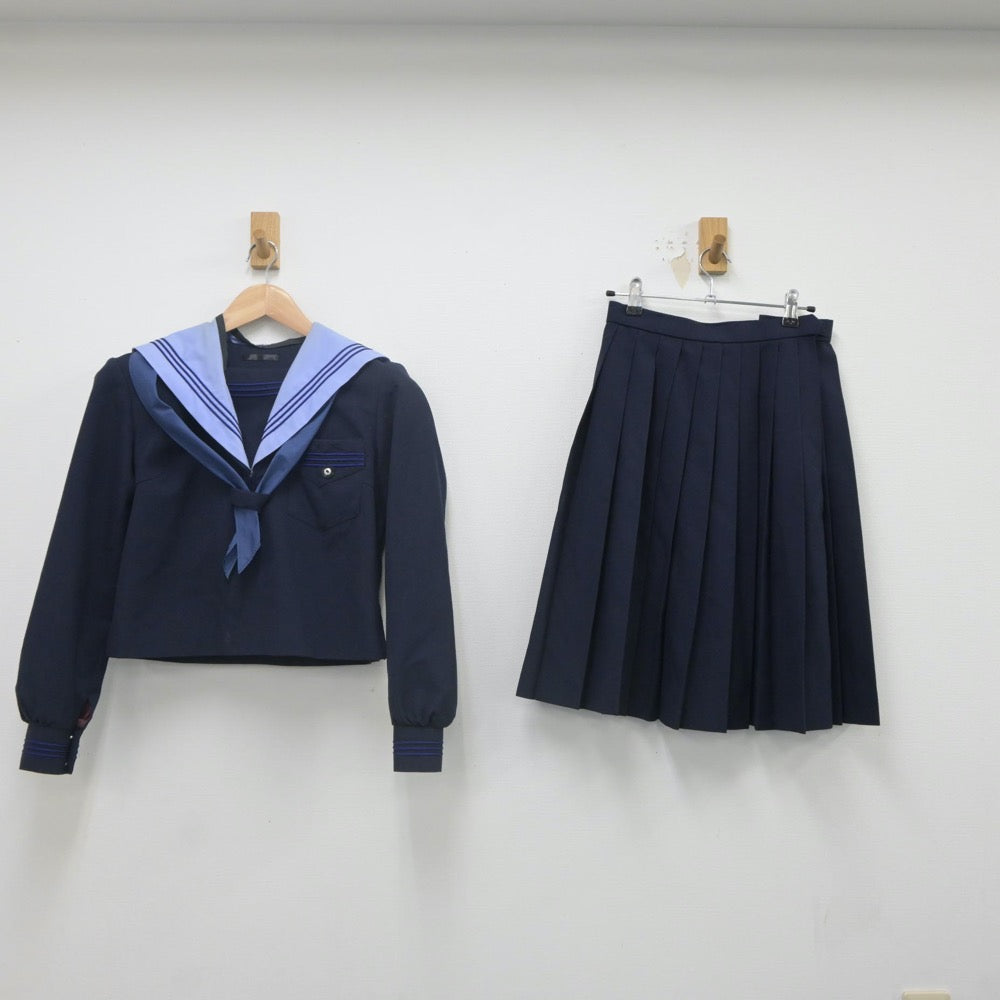 【中古】大阪府 淡路中学校 女子制服 3点（セーラー服・スカート）sf022206