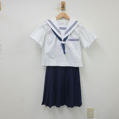 【中古】大阪府 淡路中学校 女子制服 3点（セーラー服・スカート）sf022208