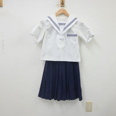 【中古】大阪府 淡路中学校 女子制服 2点（セーラー服・スカート）sf022210