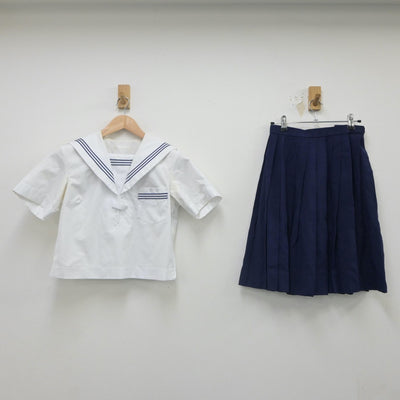 【中古】大阪府 淡路中学校 女子制服 2点（セーラー服・スカート）sf022210