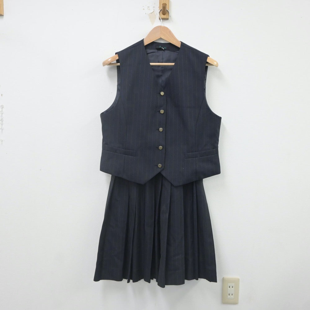 【中古】富山県 龍谷富山高等学校 女子制服 2点（ベスト・スカート）sf022220